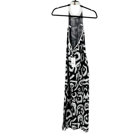 Milly Women's Jacquard Halter Dress Stretch Black/Ecru Size Medium NWT - Picture 7 of 12